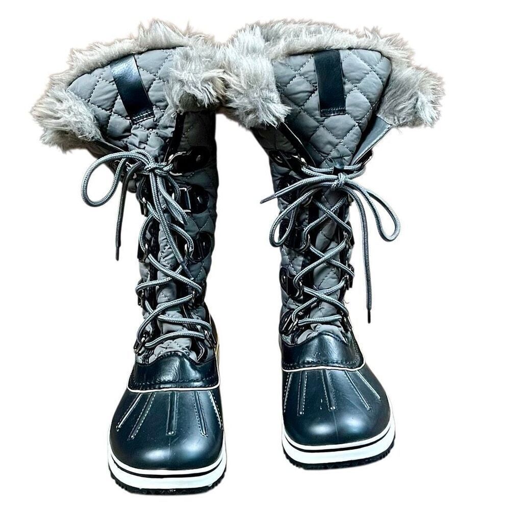 Womens Winter Boots Faux Fur Warm Insulated Water Resistant 7.5